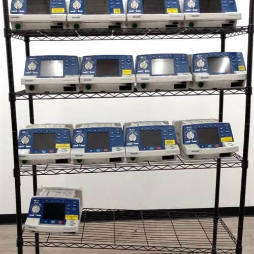 Lot of 13 - Philips Heartstart XL Defibrillators M4735A  w/  13 (M3516A)  Batteries