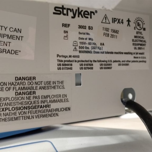 Stryker 3002 S3 Hospital Bed