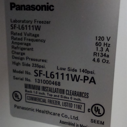 Panasonic Laboratory Freezer 