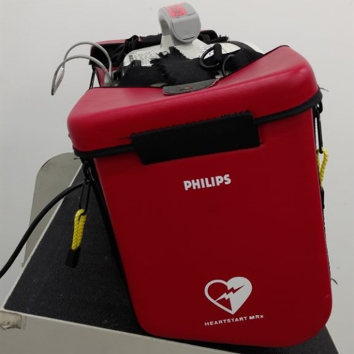 Philips Heartstart MRX Defibrillator (M3535A) w/ 1 Battery & Red Carry Bag 