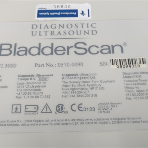 Diagnostic Ultrasound Bladderscan BV1 3000 w/ Cart 