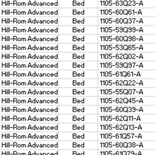 Lot of 52 Hill-Rom Beds