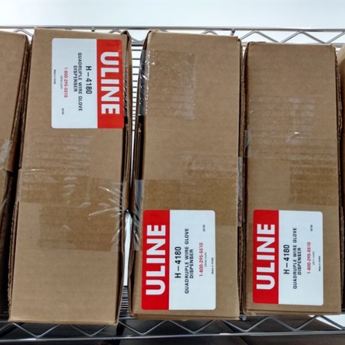 Lot of Uline Quadruple Wire Glove Holder Dispenser Rack H-4180 & Single H-1645
