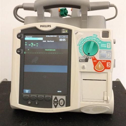 Lot of 3 - Philips Heartstart MRX Defibrillators (M3535A) w/ 6 Batteries (M3538A)