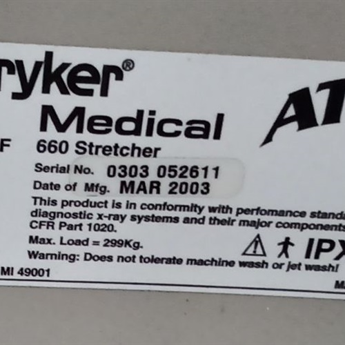 Stryker Big Wheel Atlas 660 Patient Transfer Stretcher 