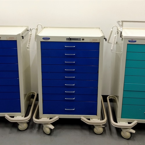 (LOT of 3) Armstrong Medical A-Smart Medical Supply Rolling Carts