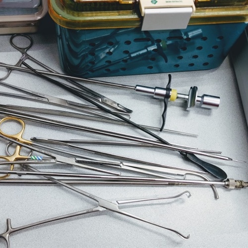 Lot of Surgical Instruments - Scopes, Grasper Scissors, Laryngoscope Kit, Trays, etc... 