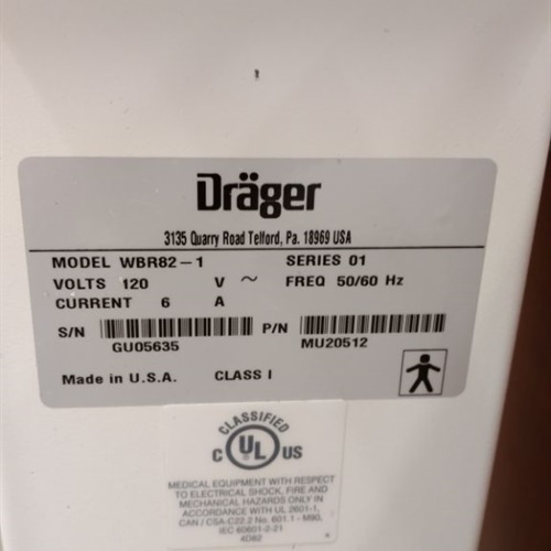 Drager Air Shields Infant Warmer System WBR82-1