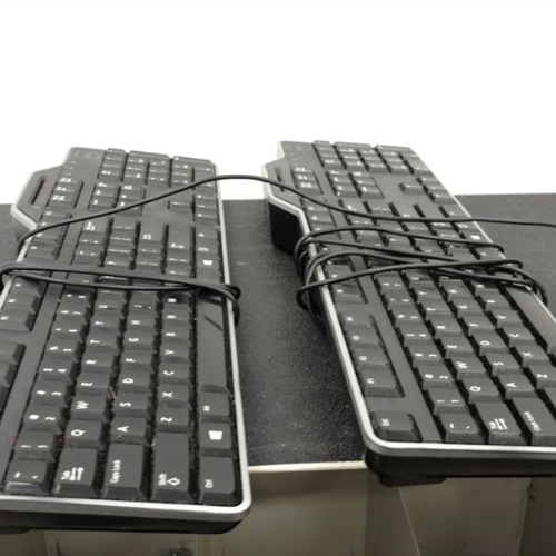 Lot of 2 DELL KB813 Black USB Smart Card Keyboard