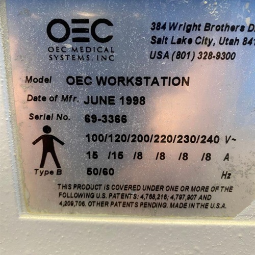 1998 OEC 9600 9” Mobile C-arm