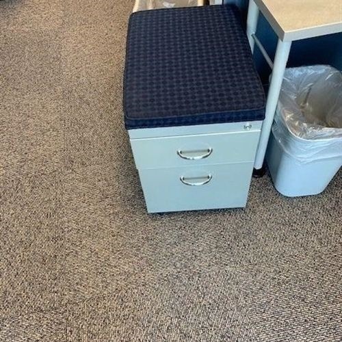 Small Rolling 2 Drawer File with Cushioned Top