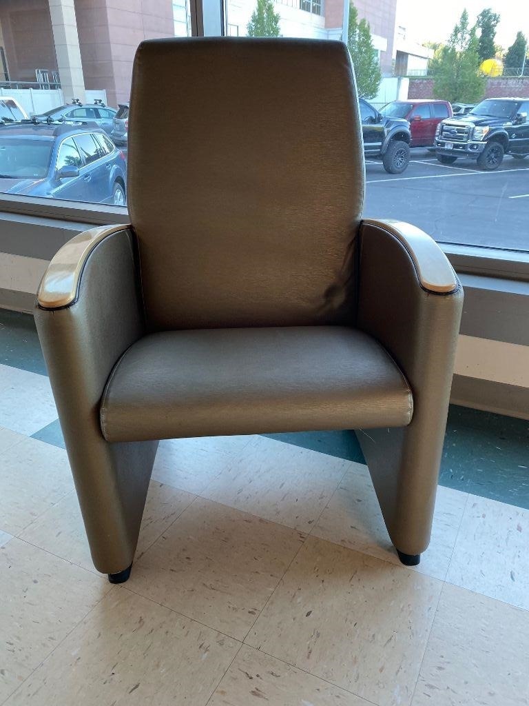 2 Waiting Room vinyl chairs at Mckay Hospital in Ogden | Auction 9194