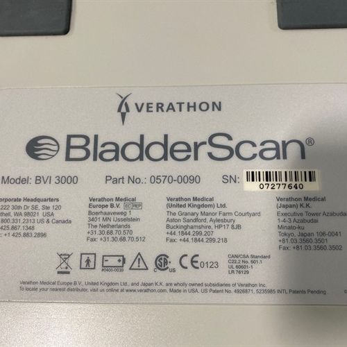 Verathon Bladderscan BVI 3000 Scanner