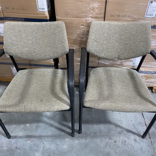 Steel Frame Fabric Chairs, lot of 4