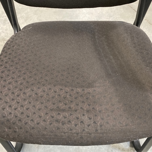 Chair, Metal Frame, Black Fabric