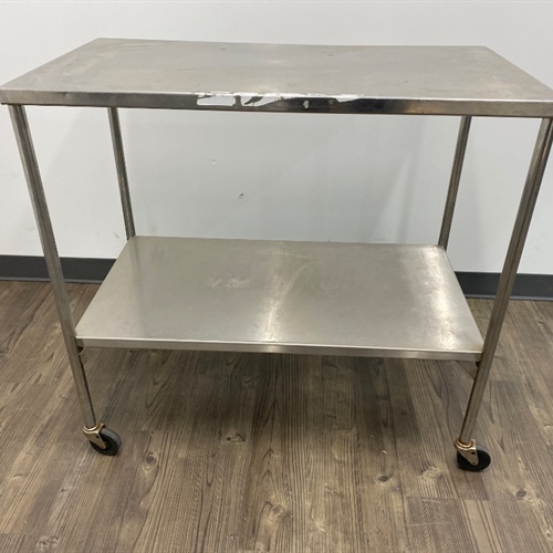 Stainless Steel Rolling Table, 34”h, 36”, 20”d