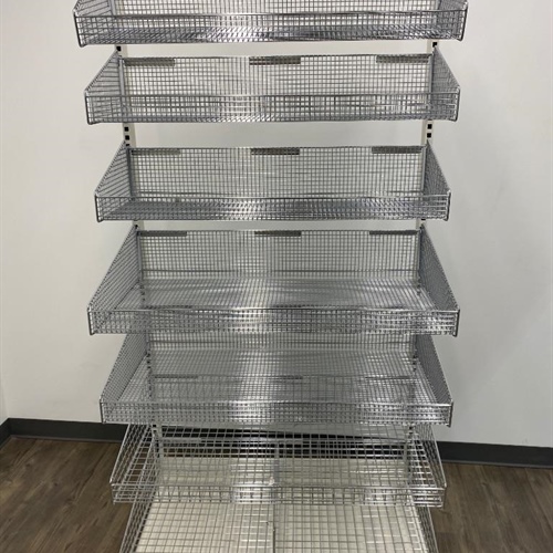 Tall Rolling Rack with Wire Shelf Baskets, 77"t, 37"w, 22"d