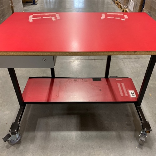 Rolling Desk, Standing Height, Red