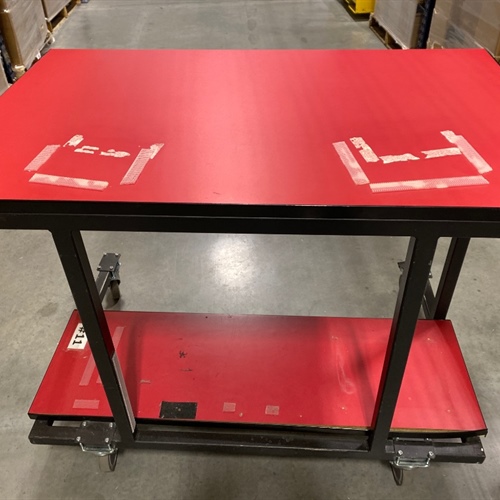 Rolling Desk, Standing Height, Red