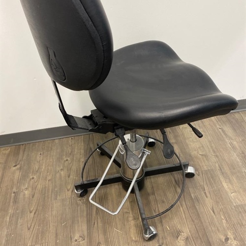 Black Vinyl High Rise Clinical Chair with Foot Pedal