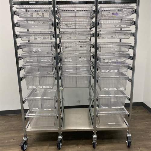 Rolling Storage Rack with Sliding Shelves