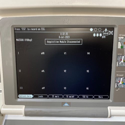 GE MAC 5500 Electrocardiograph EKG with Leads and Rolling Stand