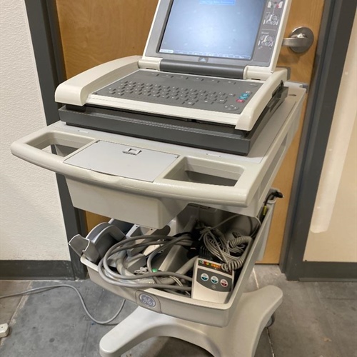 GE MAC 5500 Electrocardiograph EKG with Leads and Rolling Stand