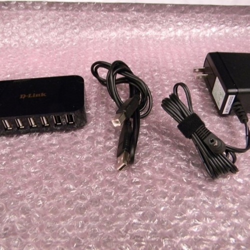 D-Link 7-Port USB 2.0 Hub - Black