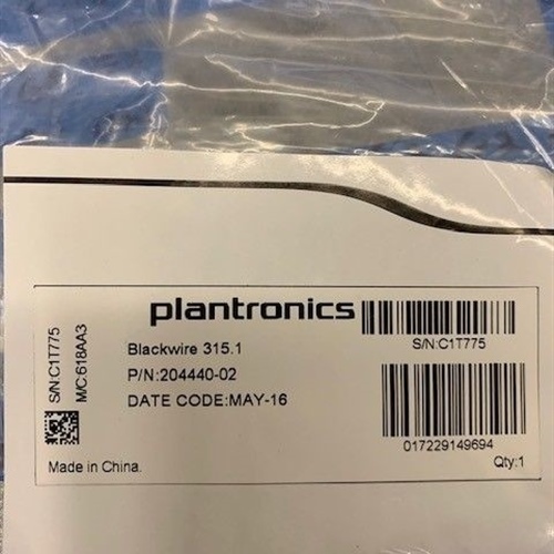 *New Plantronics BLACKWIRE C315 Black Headband Headset